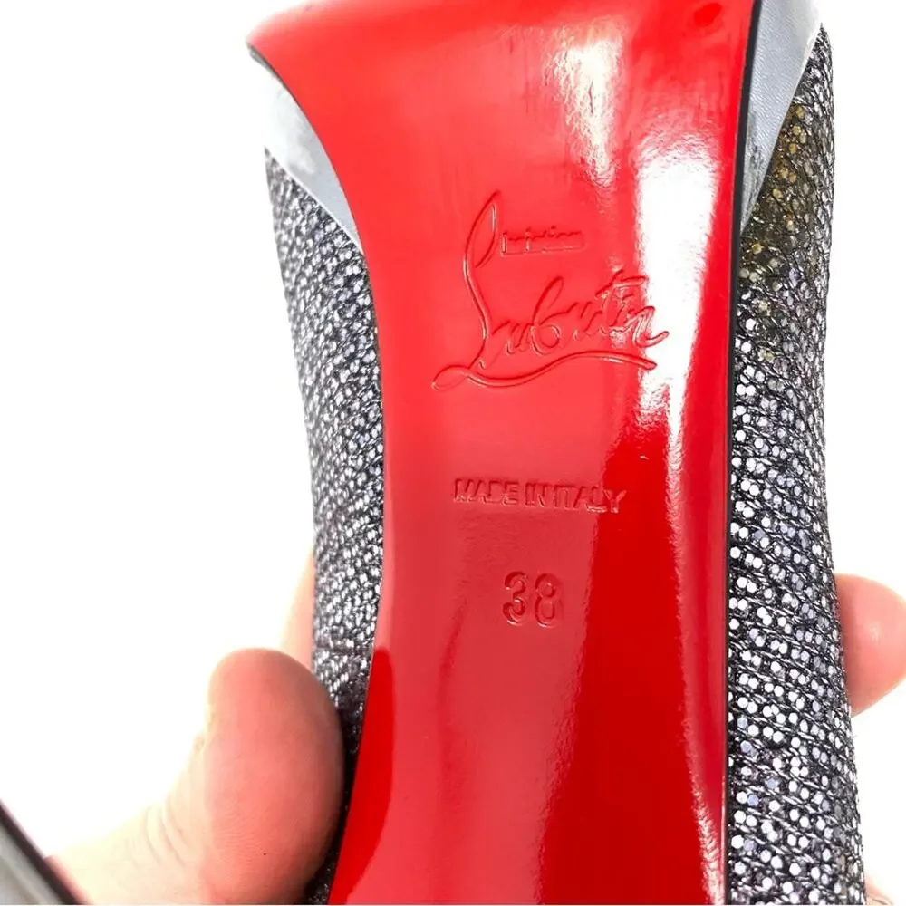 Christian Louboutin Filo 120 Glitter Specchio Pumps EU 38 / US 7 - Picture 13 of 13
